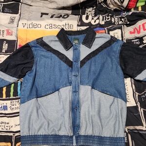 Wild Fable mixed denim chevron jacket size xxl